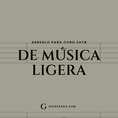 Portada de la partitura De música ligera