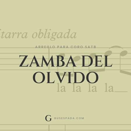 Portada de la partitura Zamba del Olvido