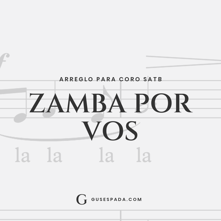 Portada de la partitura Zamba por vos