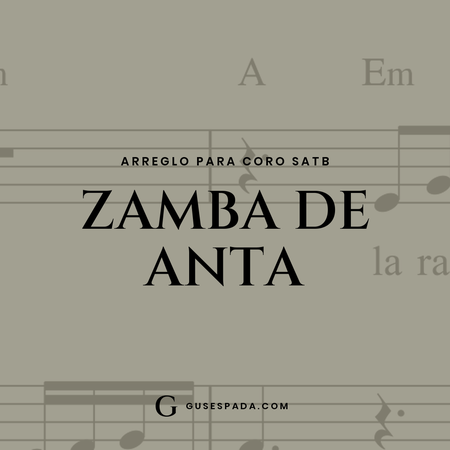 Portada de la partitura Zamba de anta