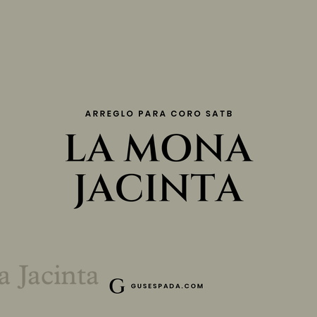 Portada de la partitura La mona Jacinta