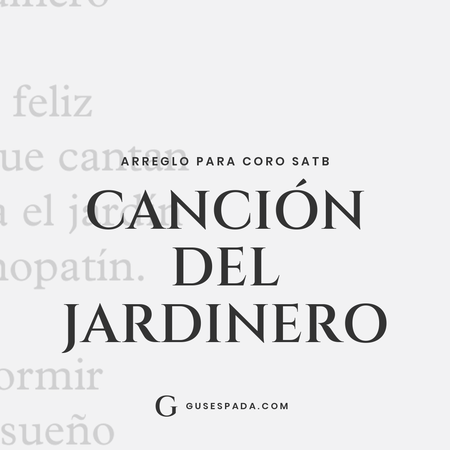 Portada de la partitura Canción del jardinero