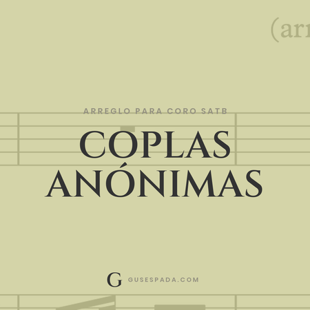 Portada de la partitura Coplas anónimas