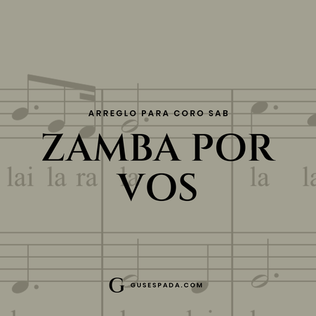 Portada de la partitura Zamba por vos