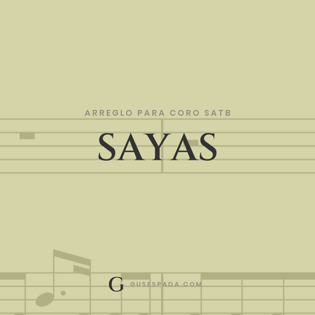 Portada de la partitura Sayas