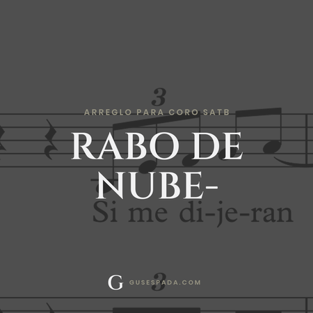 Portada de la partitura Rabo de Nube-