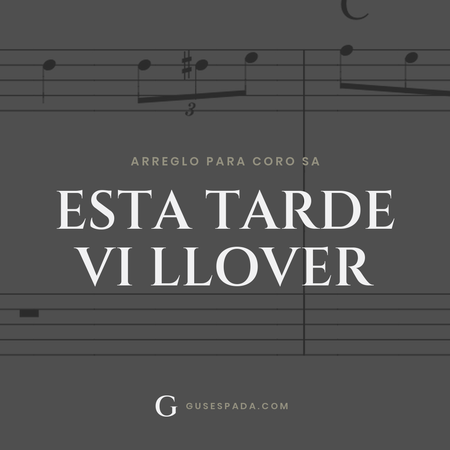 Portada de la partitura Esta tarde vi llover