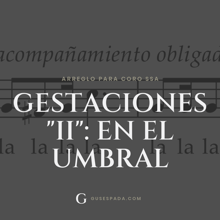 Portada de la partitura Gestaciones "II": En el umbral