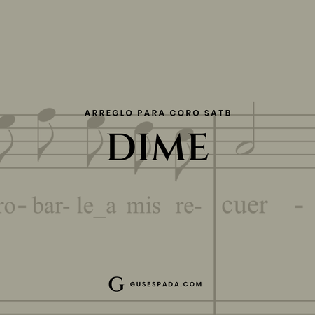 Portada de la partitura Dime