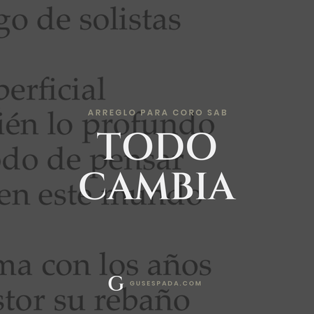 Portada de la partitura Todo cambia