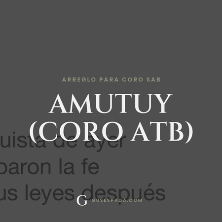 Portada de la partitura Amutuy (coro ATB)