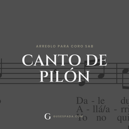 Portada de la partitura Canto de Pilón