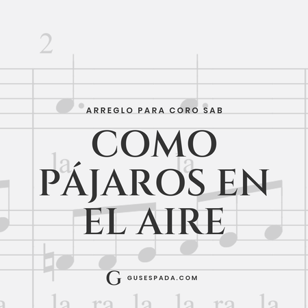 Portada de la partitura Como pájaros en el aire