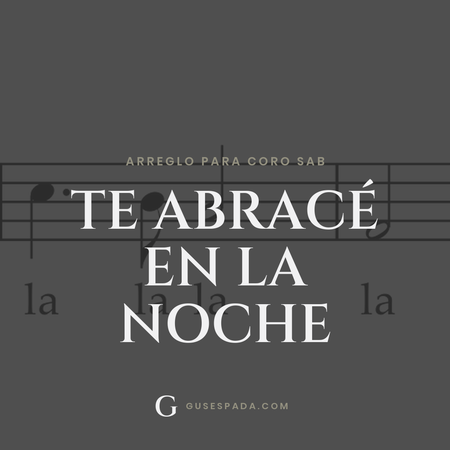 Portada de la partitura Te abracé en la noche