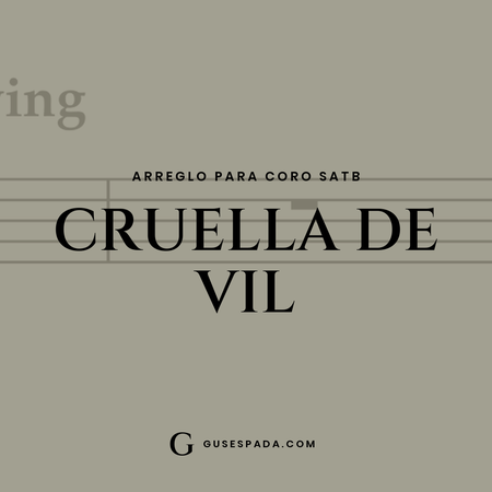 Portada de la partitura Cruella de vil