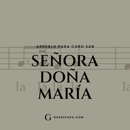 Portada de la partitura Señora doña María