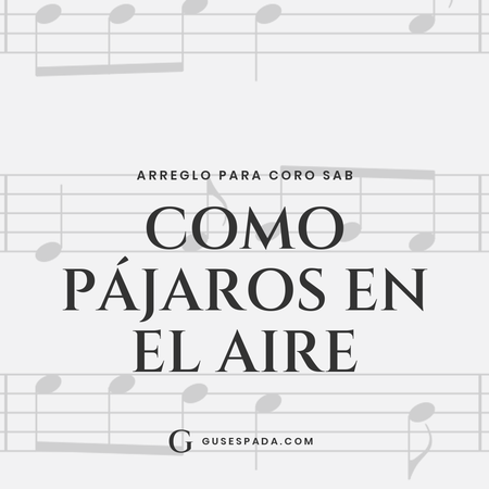 Portada de la partitura Como pájaros en el aire