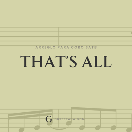 Portada de la partitura That's All