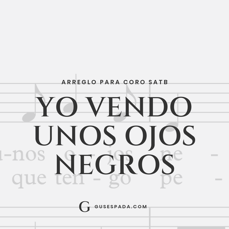 Portada de la partitura Yo vendo unos ojos negros